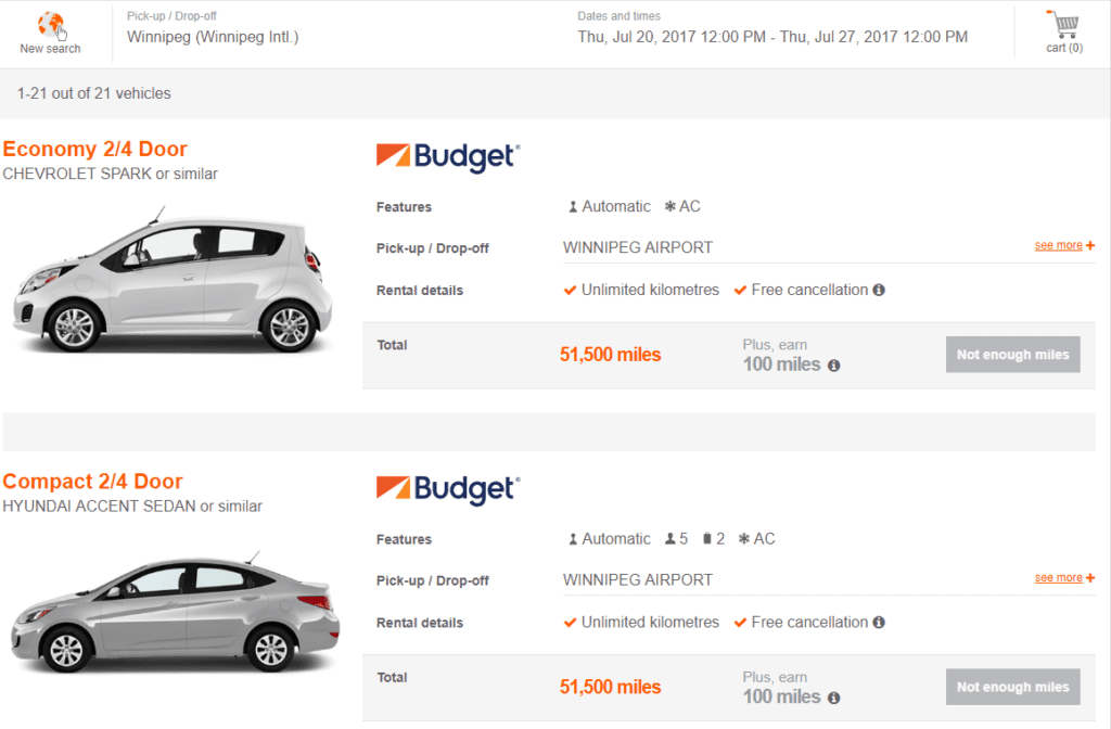 Aeroplan Adds Budget Car Rental Award Booking Pointshogger