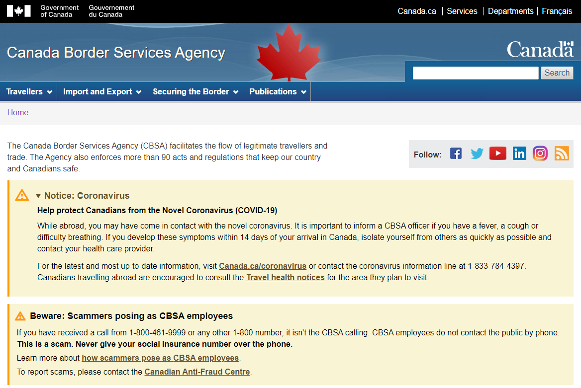 Beware of CBSA Scammers Posing as Employees - Pointshogger