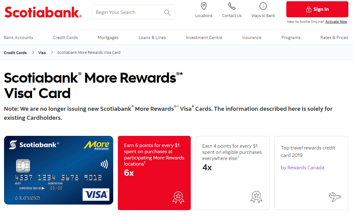 Scotiabank More Rewards Visa Rewards (Discontinued ...