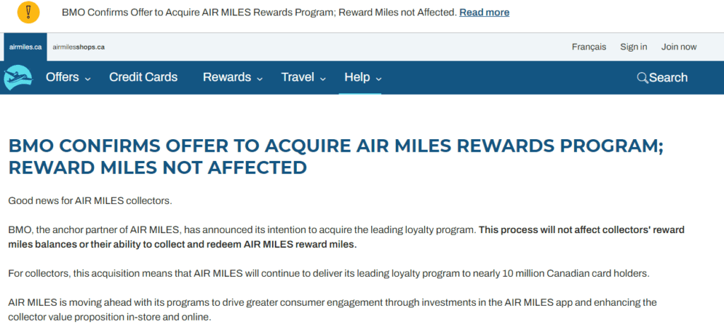 bmo air miles changes